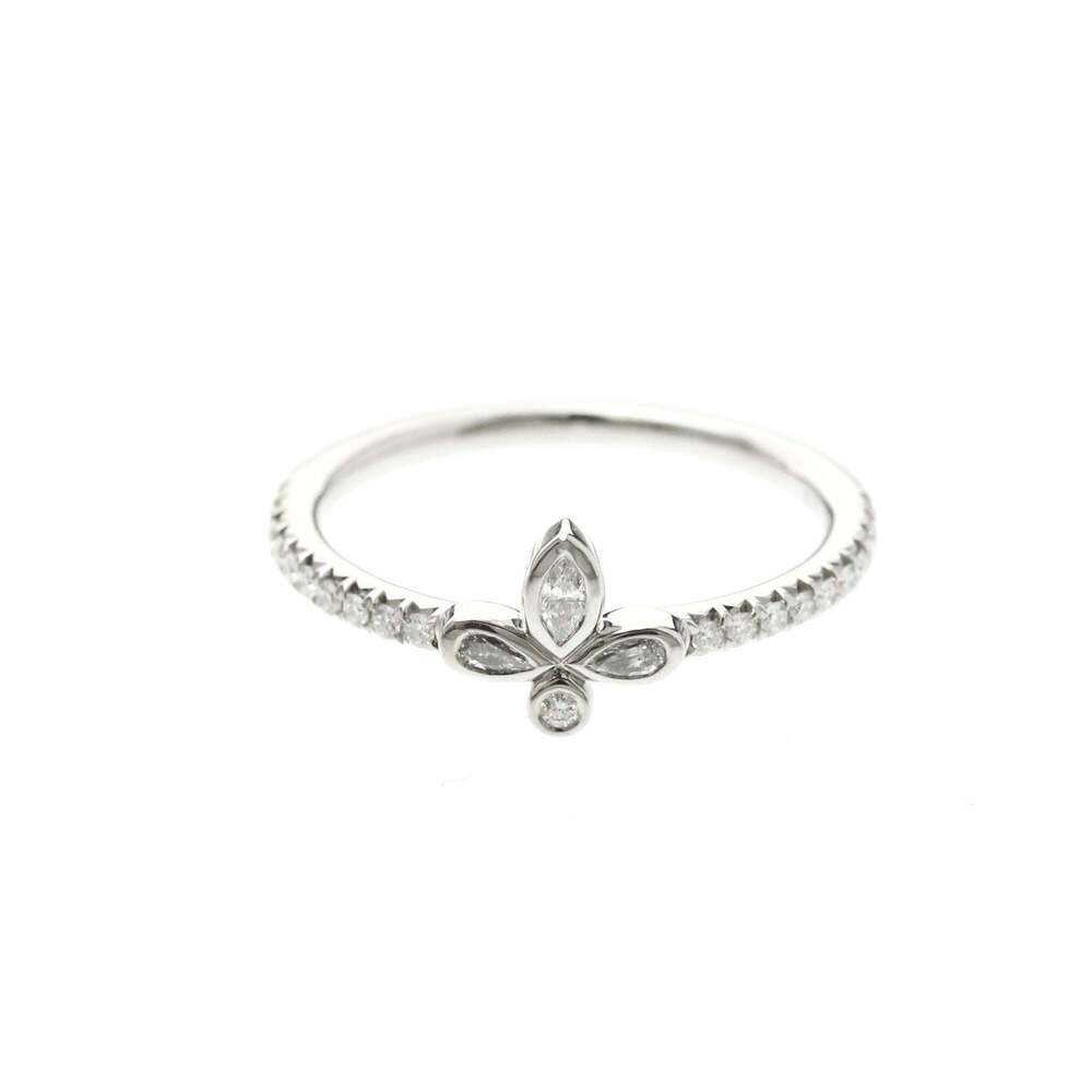 Tiffany Fleur De Lis Ring Platinum Fashion Diamond Band Ring Silver